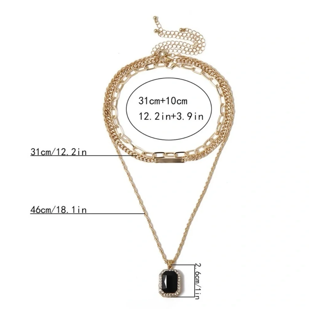 *TALULLA* Gold x Black Layered Fashion Necklace